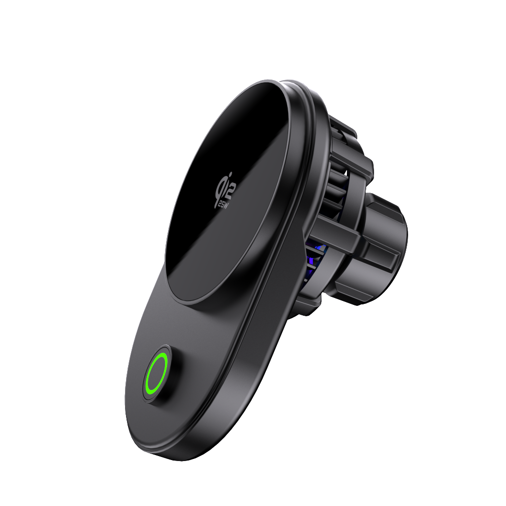 Meenova Qi2.2 25W Magnetic Wireless Car Charger with Active Cooling, 360° Rotating Mount & Strong Magnetic Hold