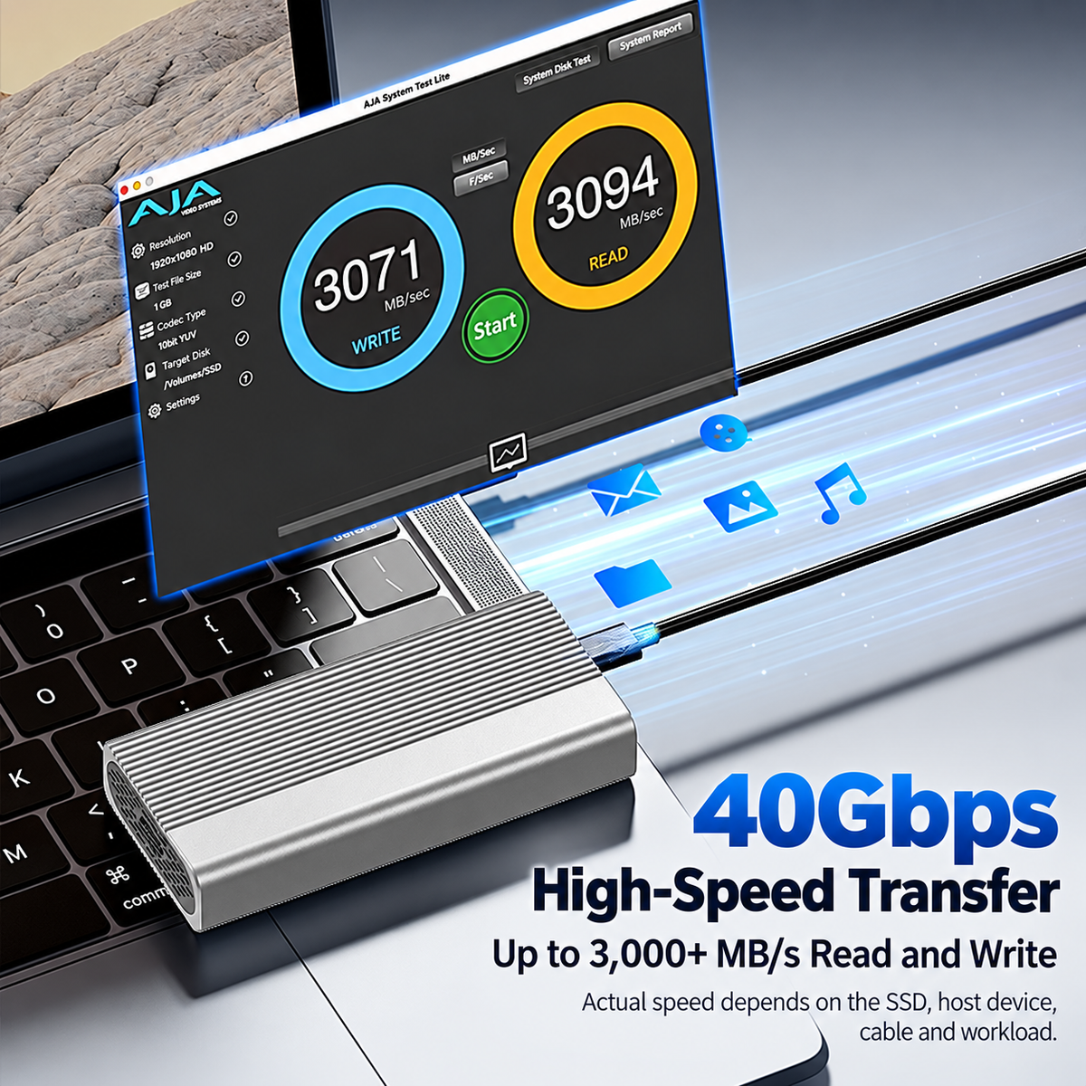 Meenova USB4 40Gbps M.2 NVMe SSD Enclosure with Cooling Fan, Tool-Free Aluminum Alloy & ABS Housing, Supports 2230/2242/2260/2280 and Up to 8TB