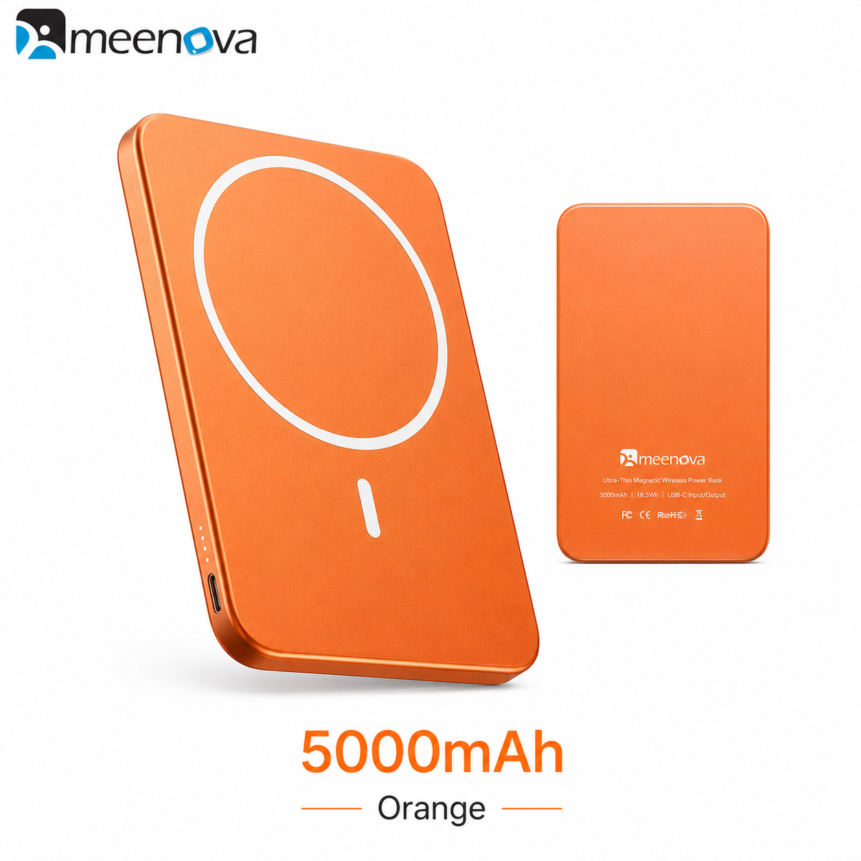 Meenova Qi2.2 25W Ultra-Slim Magnetic Power Bank – 35W USB-C Fast Charging, 5000mAh/10000mAh
