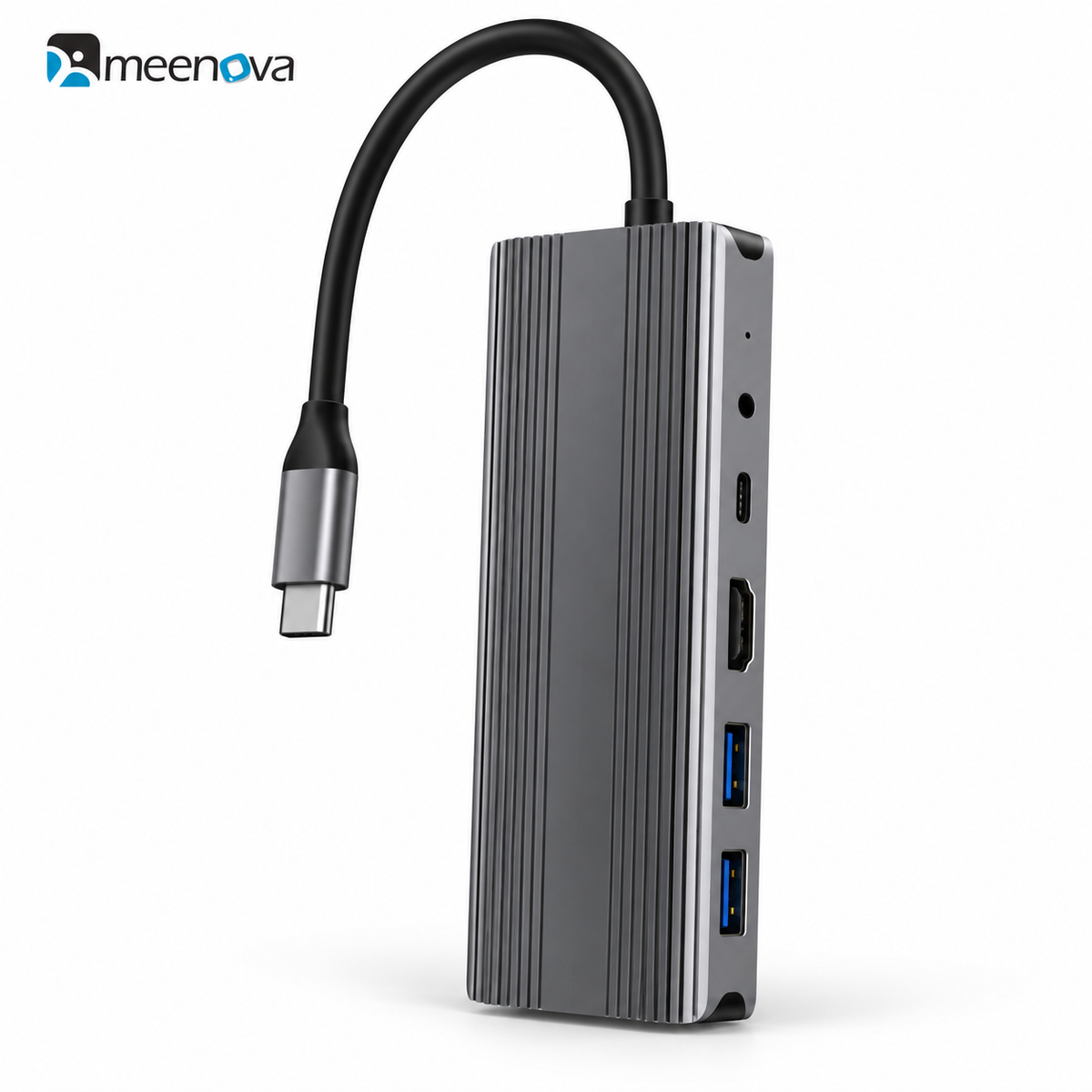 Meenova 10-in-1 USB-C Hub Docking Station, Dual Display, Up to 8K HDMI, 100W PD, 5Gbps USB-A/USB-C, Gigabit Ethernet, SD/microSD Card Reader & 3.5mm Audio, Dual HDMI or HDMI + DisplayPort