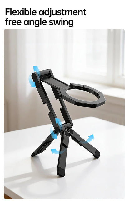 Meenova Foldable Magnetic Phone Tripod, Dual-Sided Magnet Zinc Alloy MagSafe Phone Holder, Pocket-Sized Portable Phone Stand for iPhone 18 Pro Max, iPhone Duo & Magnetic Phones, Live Streaming, Vlogging, Travel, Gym
