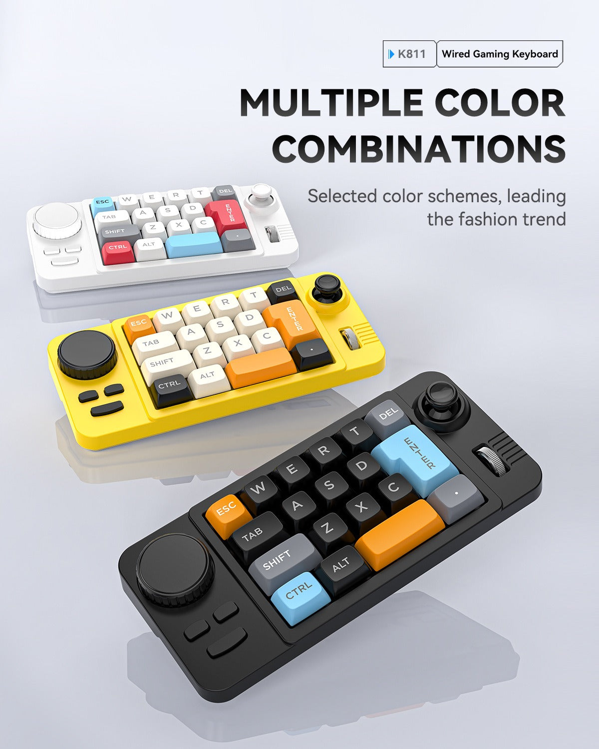 Meenova K811 19-Key Wired Mechanical Macro Keypad with Hot-Swappable Switches, Programmable Knob, Joystick, Scroll Wheel & RGB Lighting