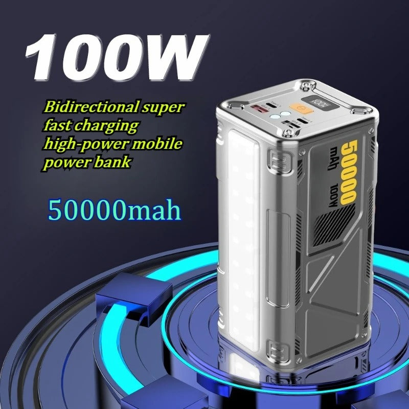 Meenova PB50K1 50000 mAh PD100W Fast Charging Power Bank USB C Large Capacity External Spare Battery Charger For iPhone 17 Xiaomi Samsung S25 Laptop 50K