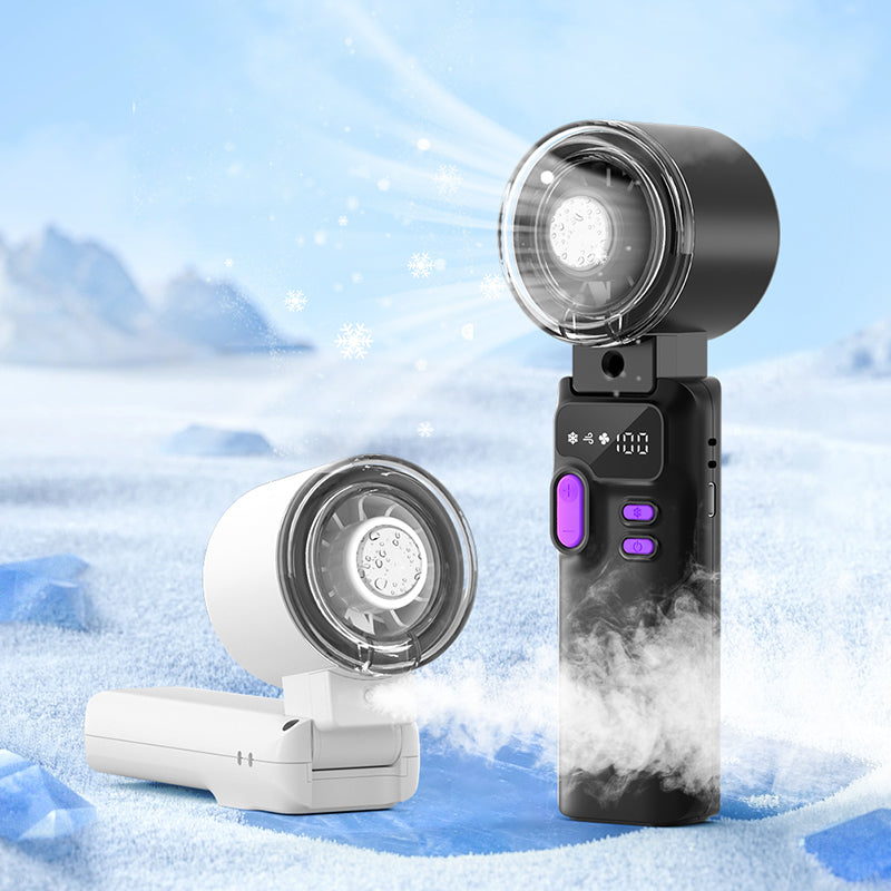 Portable Misting Handheld Fan, Foldable 5-Speed Cooling Fan with 3600mAh Battery and Type-C Charging