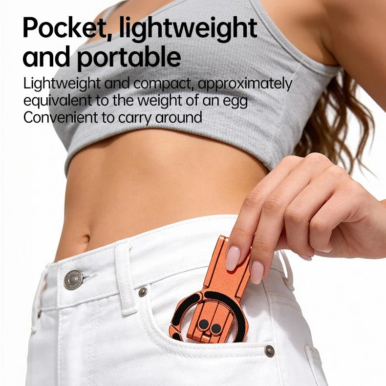 Meenova Foldable Magnetic Phone Tripod, Dual-Sided Magnet Zinc Alloy MagSafe Phone Holder, Pocket-Sized Portable Phone Stand for Live Streaming, Vlogging, Travel, Gym