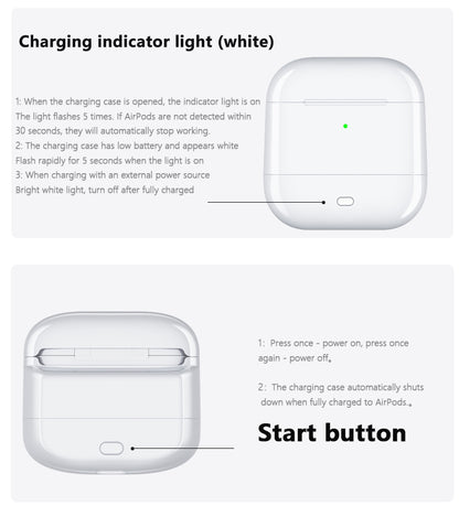 Battery Case For AirPods 1st 2 Generation, 700 mAh Charging Case, Power Bank Case, AirPods Charger USB C, Lightning Rechargeable Protective Extended Battery Charger Case, Portable Cover For AirPods