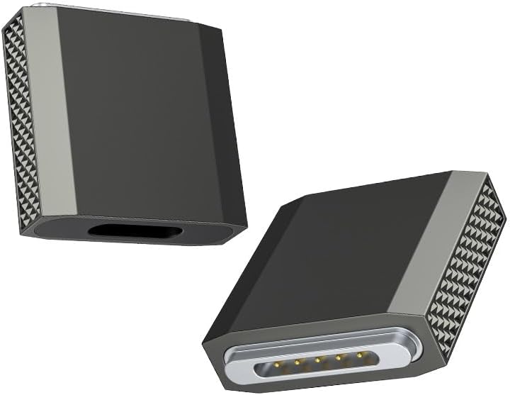 140W USB-C to Magnetic 3 Adapter, PD3.1 Fast Charging Straight Gray Zinc Alloy Converter Type-C to Mags 3 for Pro 16"/14" (2025-2021) Air 15"/13" (2025-2022), M1/M2/M3//M4/M5 Series