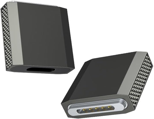 140W USB-C to Magnetic 3 Adapter, PD3.1 Fast Charging Straight Gray Zinc Alloy Converter Type-C to Mags 3 for Pro 16"/14" (2025-2021) Air 15"/13" (2025-2022), M1/M2/M3//M4/M5 Series