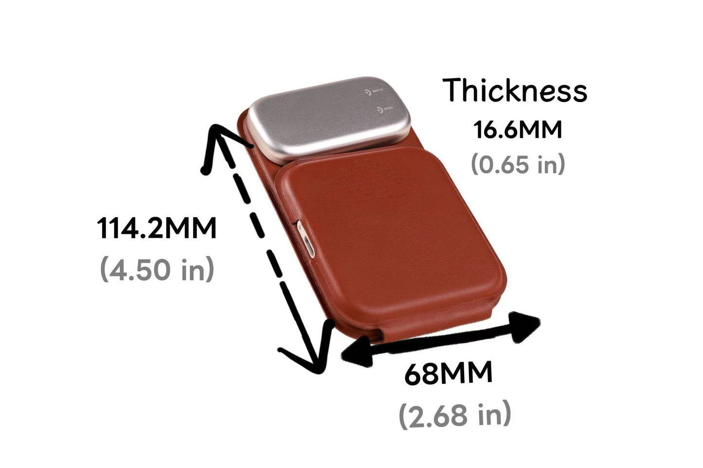 Meenova Trio Foldable Leather 3-in-1 MagSafe Charger, Portable Wireless Fast Charging for Apple iPhone & Apple Watch, AirPods