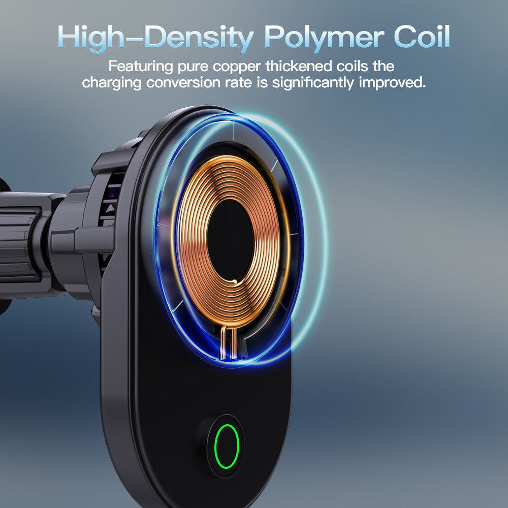 Meenova Qi2.2 25W Magnetic Wireless Car Charger with Active Cooling, 360° Rotating Mount & Strong Magnetic Hold