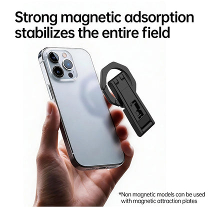 Meenova Foldable Magnetic Phone Tripod, Dual-Sided Magnet Zinc Alloy MagSafe Phone Holder, Pocket-Sized Portable Phone Stand for iPhone 18 Pro Max, iPhone Duo & Magnetic Phones, Live Streaming, Vlogging, Travel, Gym