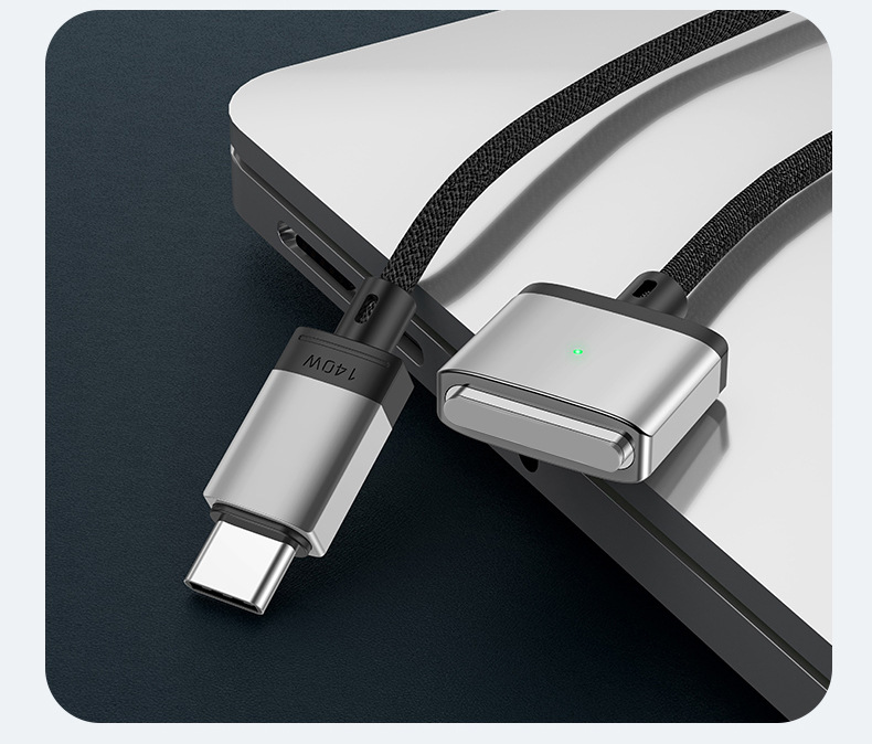 140W USB-C to MagSafe 3 Magnetic Charging Cable – 2M Braided Cord, PD 3.1 Fast Charge, LED Indicator for MacBook Air/Pro