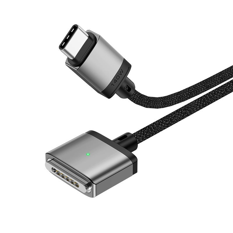 140W USB-C to MagSafe 3 Magnetic Charging Cable – 2M Braided Cord, PD 3.1 Fast Charge, LED Indicator for MacBook Air/Pro