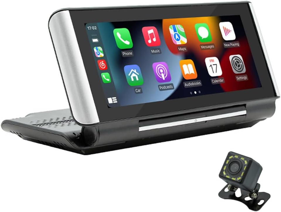 Meenova Flip Out Screen Car Stereo 7 Inch Wireless CarPlay Android Auto Mirrorlink FM Transmitter Bluetooth Reversing Camera B5370