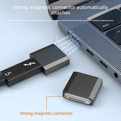 140W USB-C to Magsafe 3 Adapter Magnetic , PD3.1 Fast Charging Straight Gray Zinc Alloy Converter Type-C to Mags 3 for Pro 16"/14" (2025-2021) Air 15"/13" (2025-2022), M1/M2/M3//M4/M5 Series
