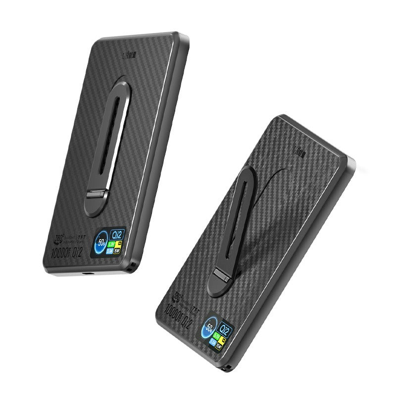 Meenova Qi2 15W Magnetic Wireless Power Bank with TFT Display & 360° Kickstand –  10000mAh