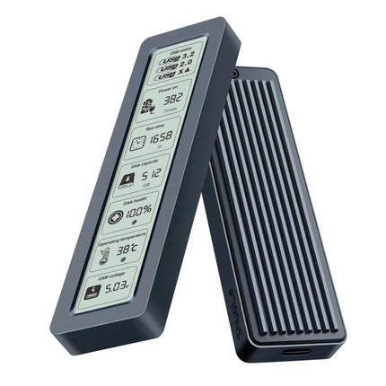 Meenova Smart M.2 NVMe/SATA SSD Enclosure with Display, USB 3.2 Gen 2 10Gbps