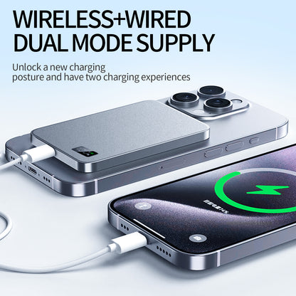 Meenova MagSafe Portable Charger, [Slim Profile] F20 Magnetic Power Bank,[Alloy-Made] 5000mAh/10000mAh Wireless Portable Charger, USB C Battery Pack 18W Fast Charging for iPhone 18/17/16/15/14/13/12, Samsung S25 S24, FCC/CE/CCC Certification