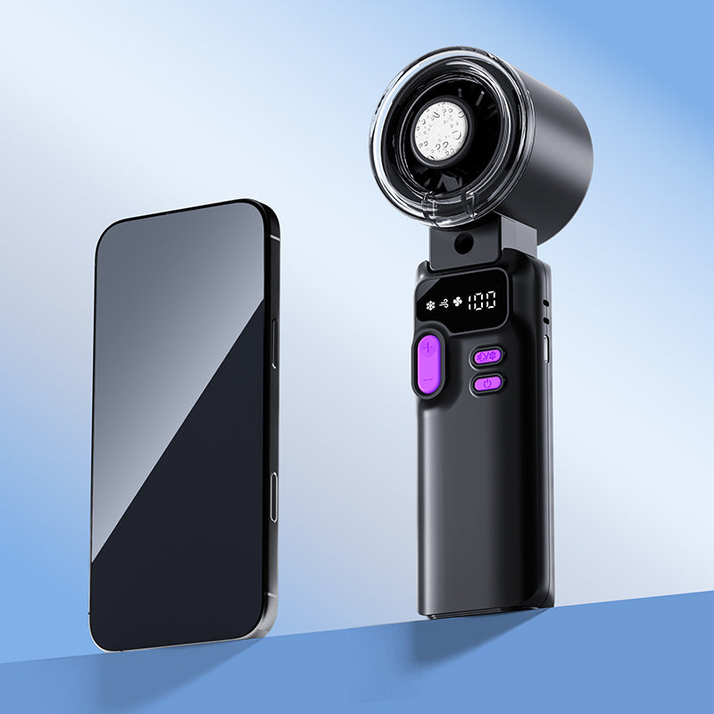 Portable Misting Handheld Fan, Foldable 5-Speed Cooling Fan with 3600mAh Battery and Type-C Charging