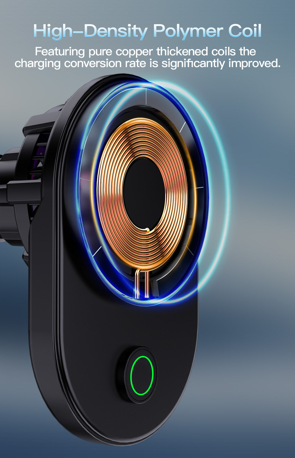 Meenova Qi2.2 25W Magnetic Wireless Car Charger with Active Cooling, 360° Rotating Mount & Strong Magnetic Hold