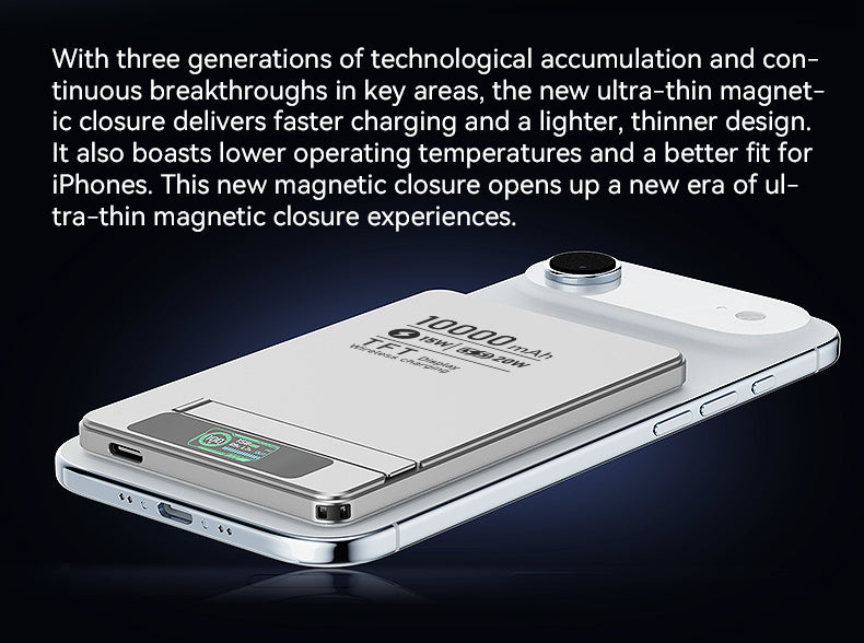 Ultra-Thin MagSafe-Compatible MagSafe Power Bank with Stand – 5000mAh/10000mAh, 15W Wireless & 20W USB-C Fast Charging
