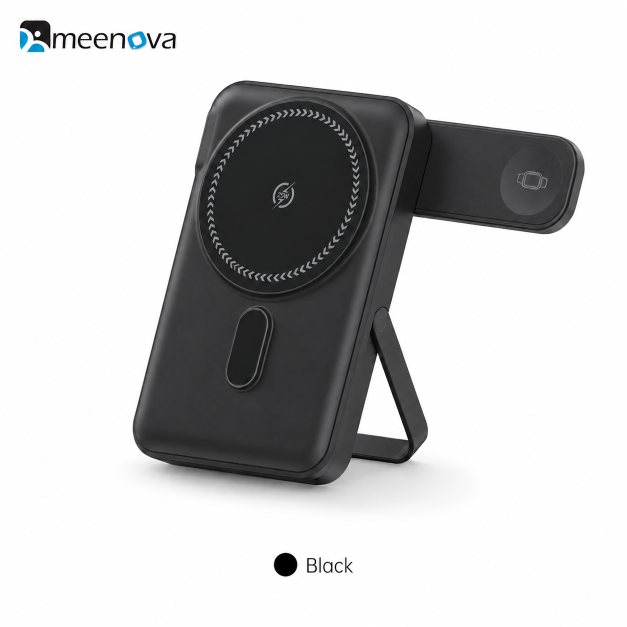 Meenova CK801 Qi2.2 25W Magnetic Wireless Power Bank 10000mAh with 35W USB-C Fast Charging, Apple Watch Charger & Foldable Stand