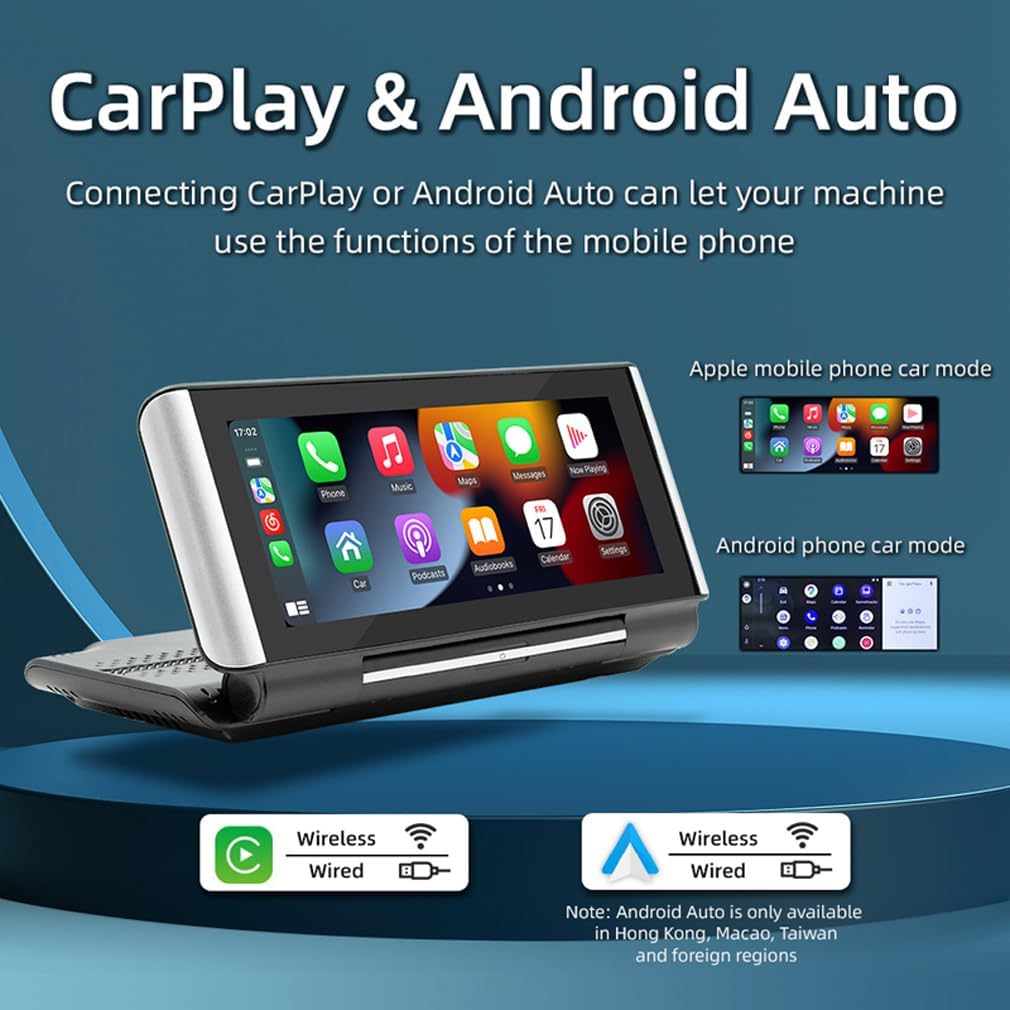 Meenova Flip Out Screen Car Stereo 7 Inch Wireless CarPlay Android Auto Mirrorlink FM Transmitter Bluetooth Reversing Camera B5370