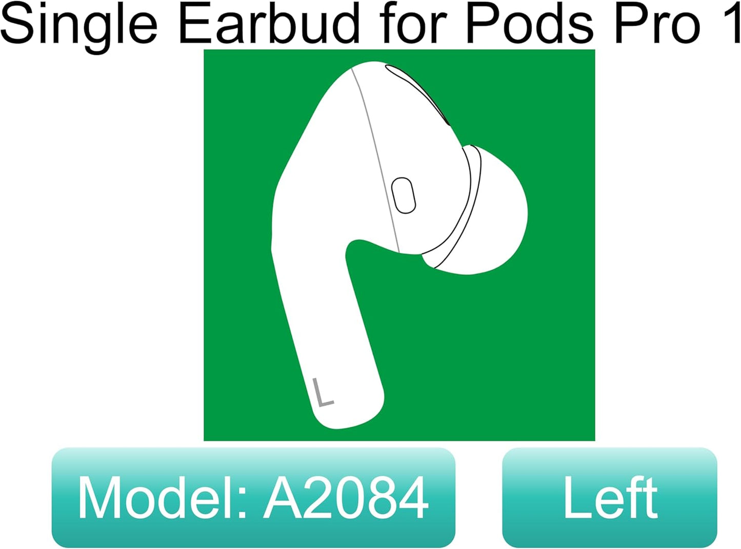 Meenova Replacement Left Earbud for Apple AirPods Pro (1st Generation) (Model A2084) – Single Left Side Only, Compatible with A2190 Charging Case, OEM Used Earbud
