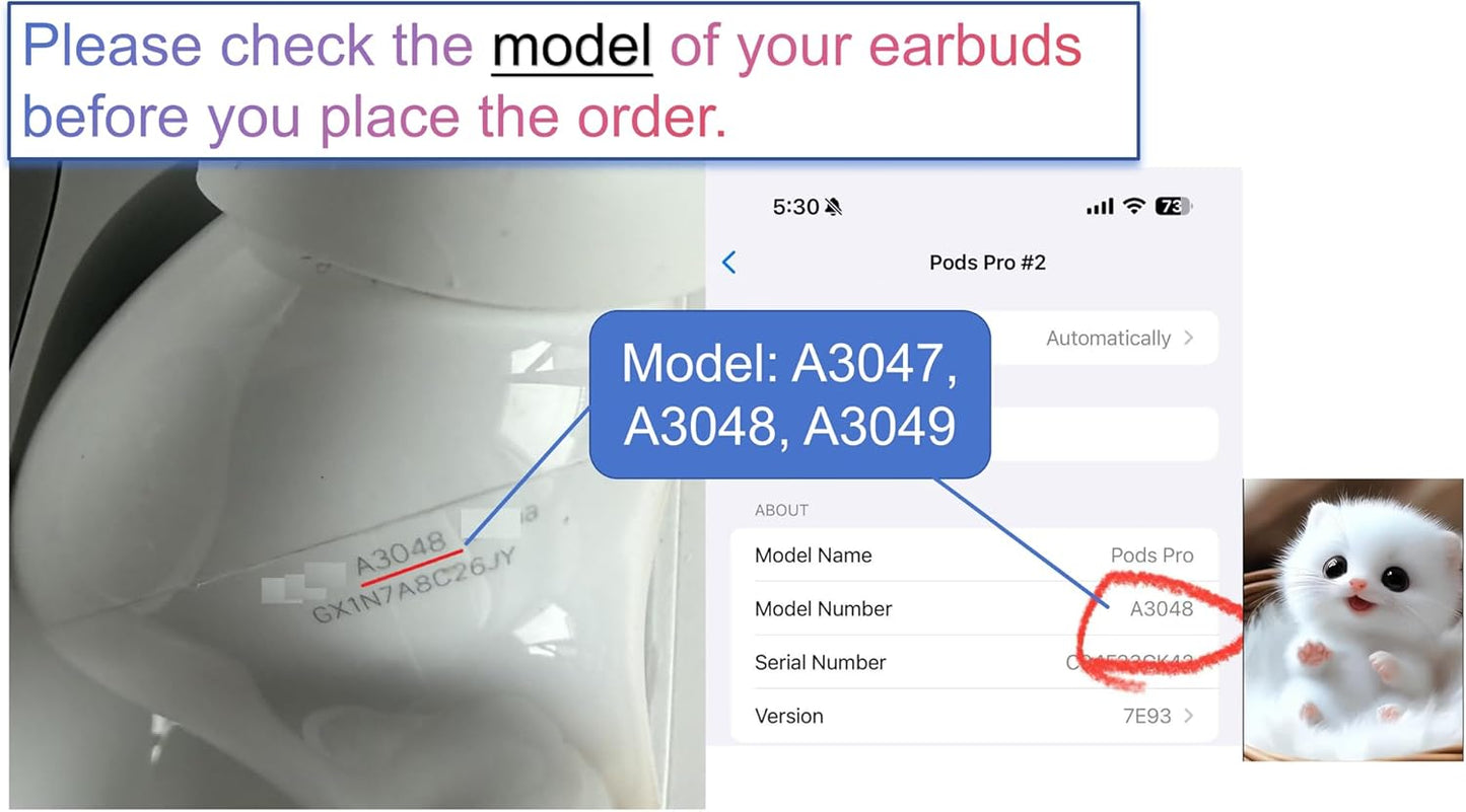 Meenova Replacement Right Earbud for Apple AirPods Pro (2nd Generation, USB‑C) (Model A3047, A3048, A3049) – Single Right Side Only, Compatible with A2968 Charging Case, OEM Used Earbud