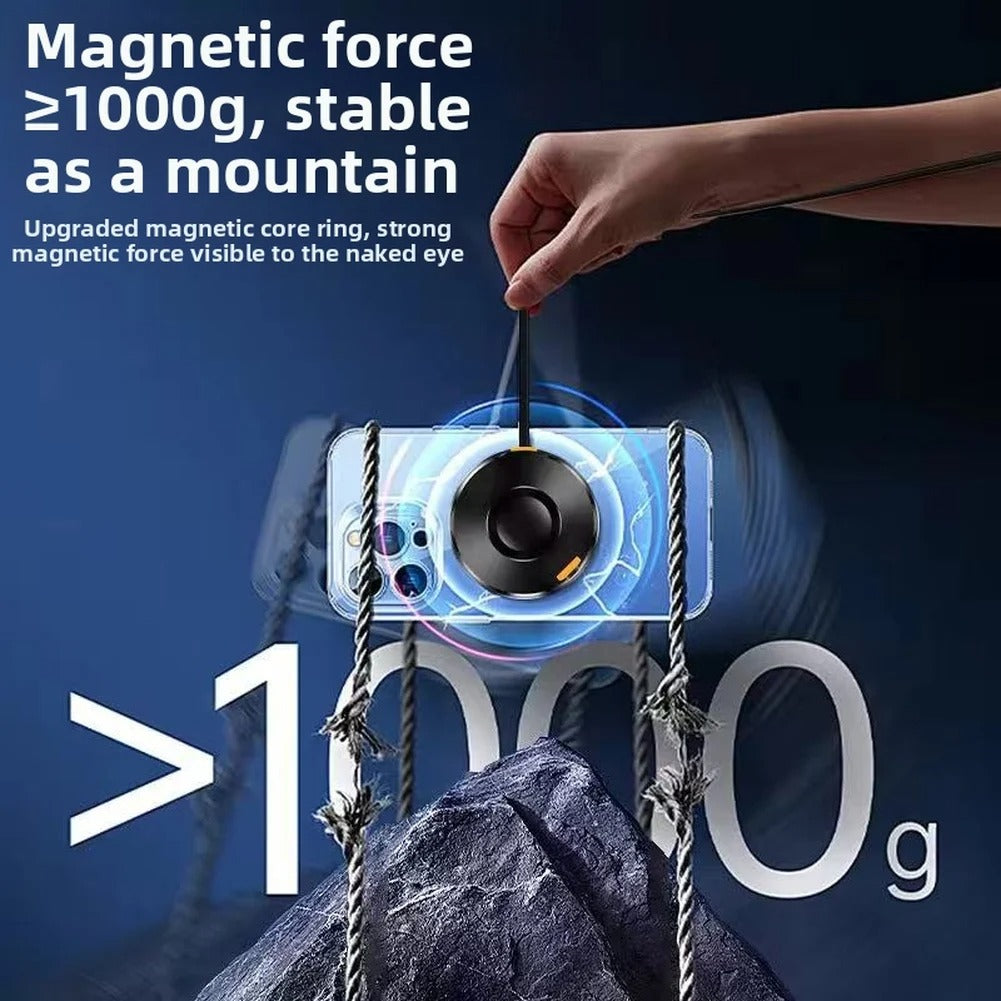3-in-1 Magnetic Wireless Charger Stand, Foldable Adjustable Angle Desktop Type-C Cable 15W Fast Charger with Retractable Cable for Phone Watch Earbuds Simultaneous Charging