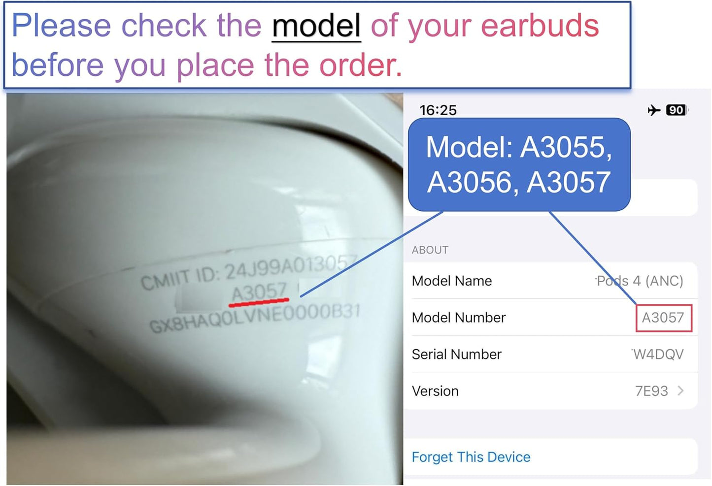 Meenova OEM Replacement Left Earbud for Apple AirPods 4 with ANC (A3057,A3056, A3055) – Single Left Earbud Only, Compatible with Original AirPods 4 Charging Case A3059 – Authentic Used
