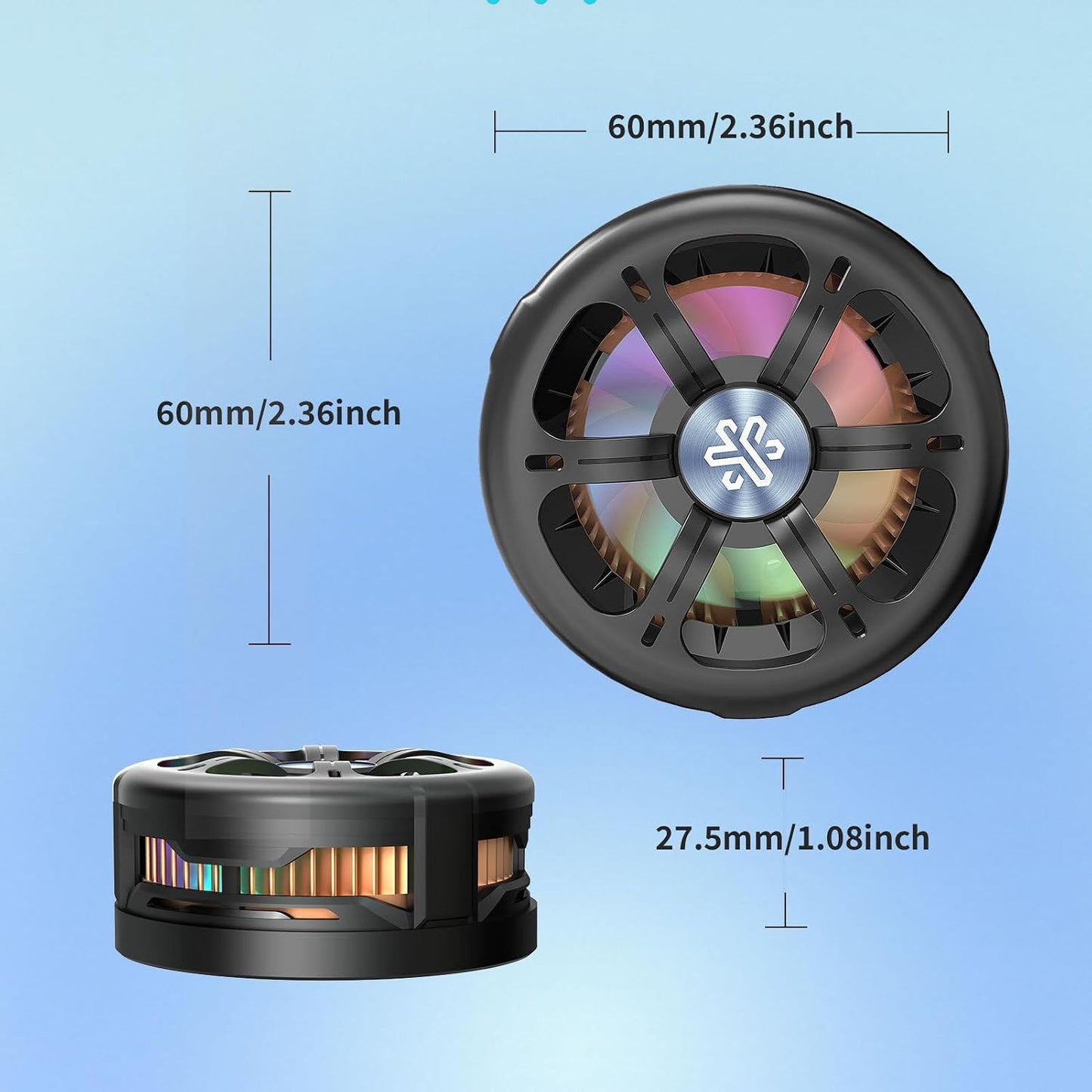 Compatible with MagSafe 15W Semiconductor Cooling Wireless Charger with RGB Light - 5W TEC Fast Cooling & Qi2 Certified Magnetic Black Phone Charger for iPhone 12-15/Samsung