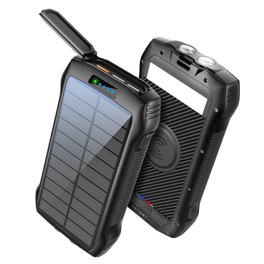 Meenova 33,500mAh Solar Power Bank with 20W PD, 10W Wireless Charging, IP67 Water Resistance & 260-Lumen Flashlight