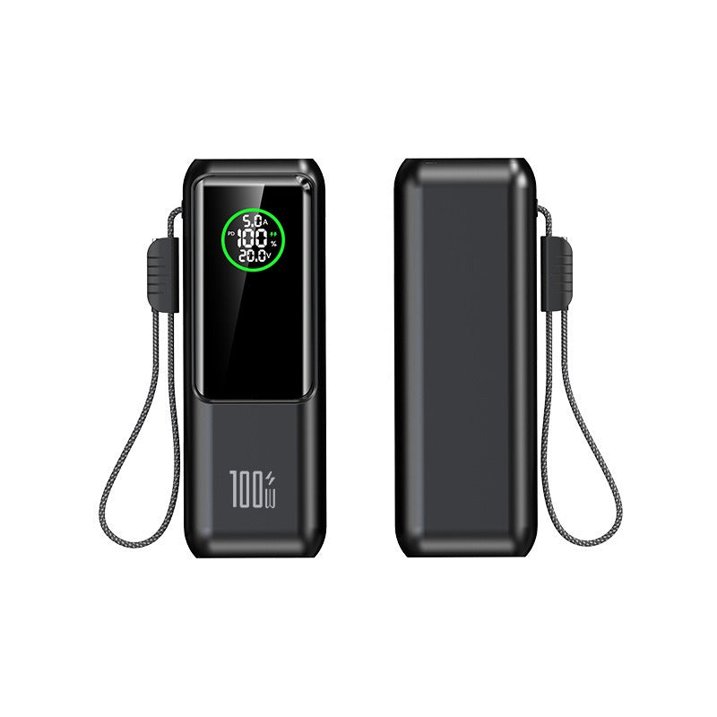 Meenova A57 100W USB-C Power Bank with Built-in Cable & LED Display 2,0000mAh – Multi-Port Fast Charger for Laptop, Tablet & Phone
