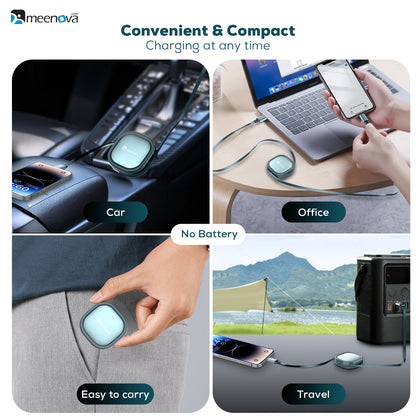 Retractable 27W USB-C to Lightning PD Fast Charging Cable, 4-Stage Length