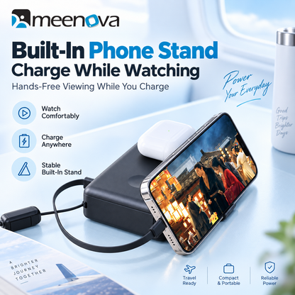 Meenova SolidPower T20 6-in-1 Qi2 MagSafe 25W Power Bank & 65W GaN Travel Charger, 20,000mAh Magnetic Solid-State Battery