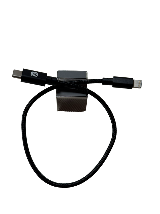 USB-C to Lightning OTG Data Cable (1ft/30cm)– Black Braided, Fast Data Transfer & Device Migration for iPhone 15/16, iPad Pro to Older iPhone/iPad, Supports File, Photo, and Video Transfer, No Audio or Charging Support