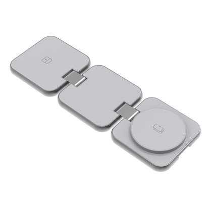 Meenova Aluminum alloy 3 in 1 suitable for Apple Magsafe magnetic wireless charging and folding stand suitable for iPhone 18 & iPhone 15