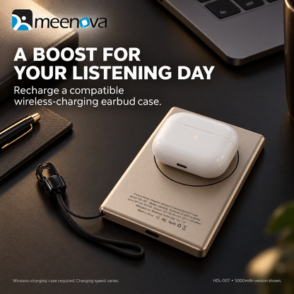Meenova HDL-007 Ultra-Slim Magnetic Power Bank with Built-in USB-C Lanyard Cable, 15W Wireless Charging, 20W PD & TFT Display, Compatible with iPhone 18 Pro Max & iPhone Duo