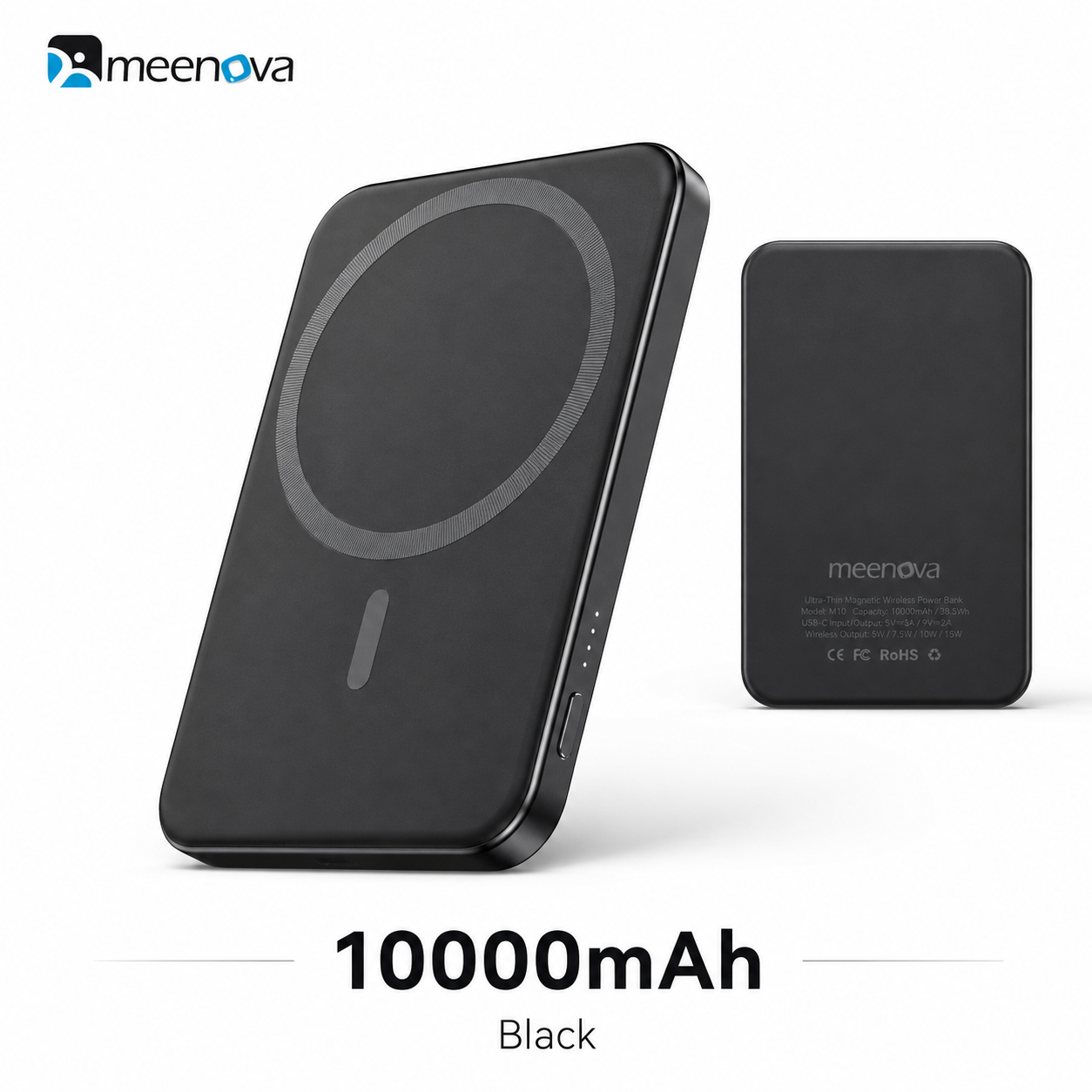 Meenova Qi2.2 25W Ultra-Slim Magnetic Power Bank – 35W USB-C Fast Charging, 5000mAh/10000mAh