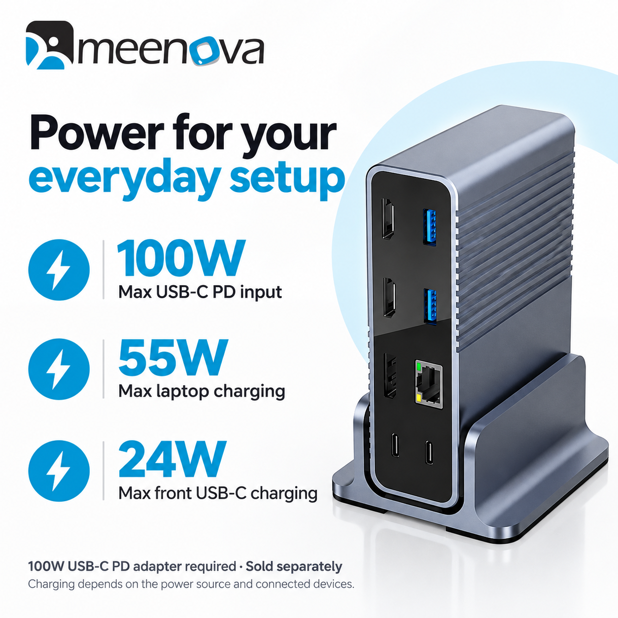 Meenova 15-in-1 USB-C Docking Station with Dual HDMI, DisplayPort & 10Gbps USB-C