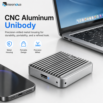 Meenova M23 M.2 2230 SSD Enclosure – 10Gbps USB 3.2 Gen 2, NVMe / NVMe + SATA NGFF, Aluminum External SSD Case, Up to 4TB