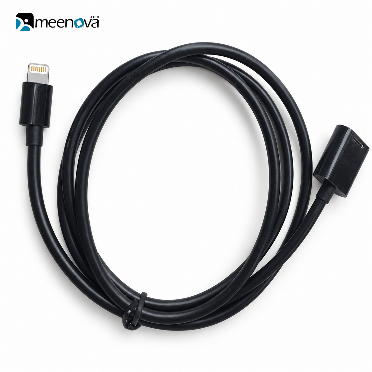 Meenova Lightning Male to Female Extension Cable, Lightning Extension 1 Foot Short Cable, 9cm/30cm/50cm/1m/2m (0.5ft/1ft/3.3ft/6.6ft), with Plastic Connectors for Microphone, Apple Pencil, AirPods Case, PALOVUE iMic Portable, Black or White