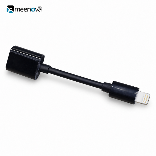 Meenova Lightning Male to Female Extension Cable, Lightning Extension 1 Foot Short Cable, 9cm/30cm/50cm/1m/2m (0.5ft/1ft/3.3ft/6.6ft), with Plastic Connectors for Microphone, Apple Pencil, AirPods Case, PALOVUE iMic Portable, Black or White