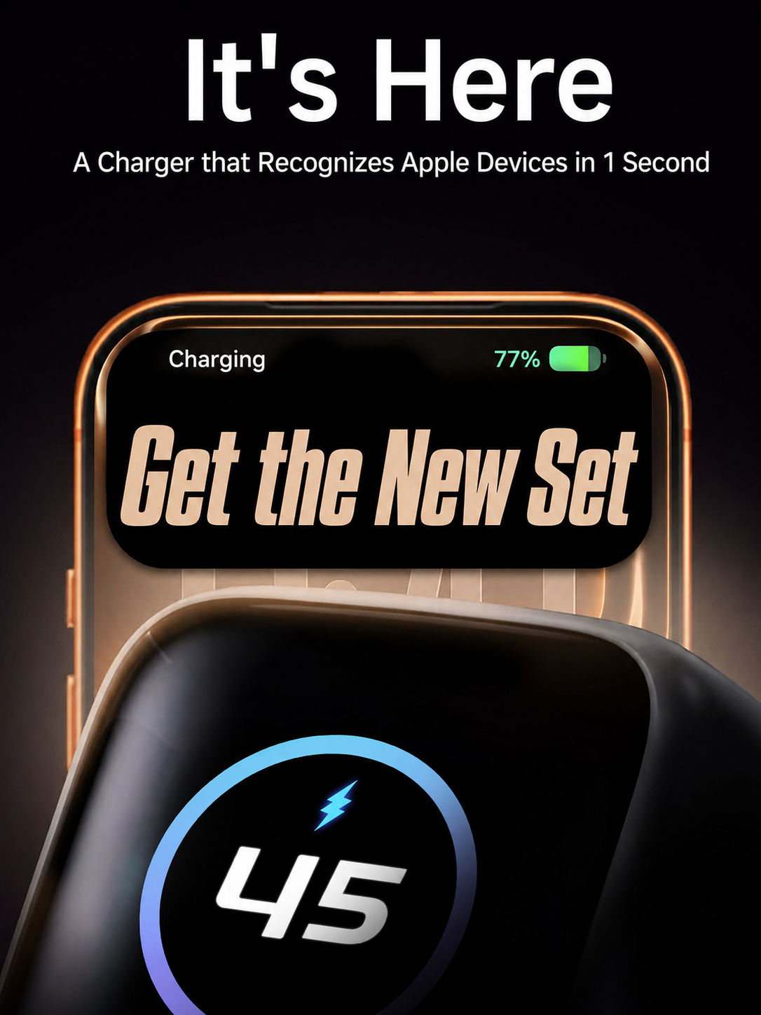 X45Pro 45W Smart GaN Charger with Display, AI Recognition & Temperature Control for iPhone 17