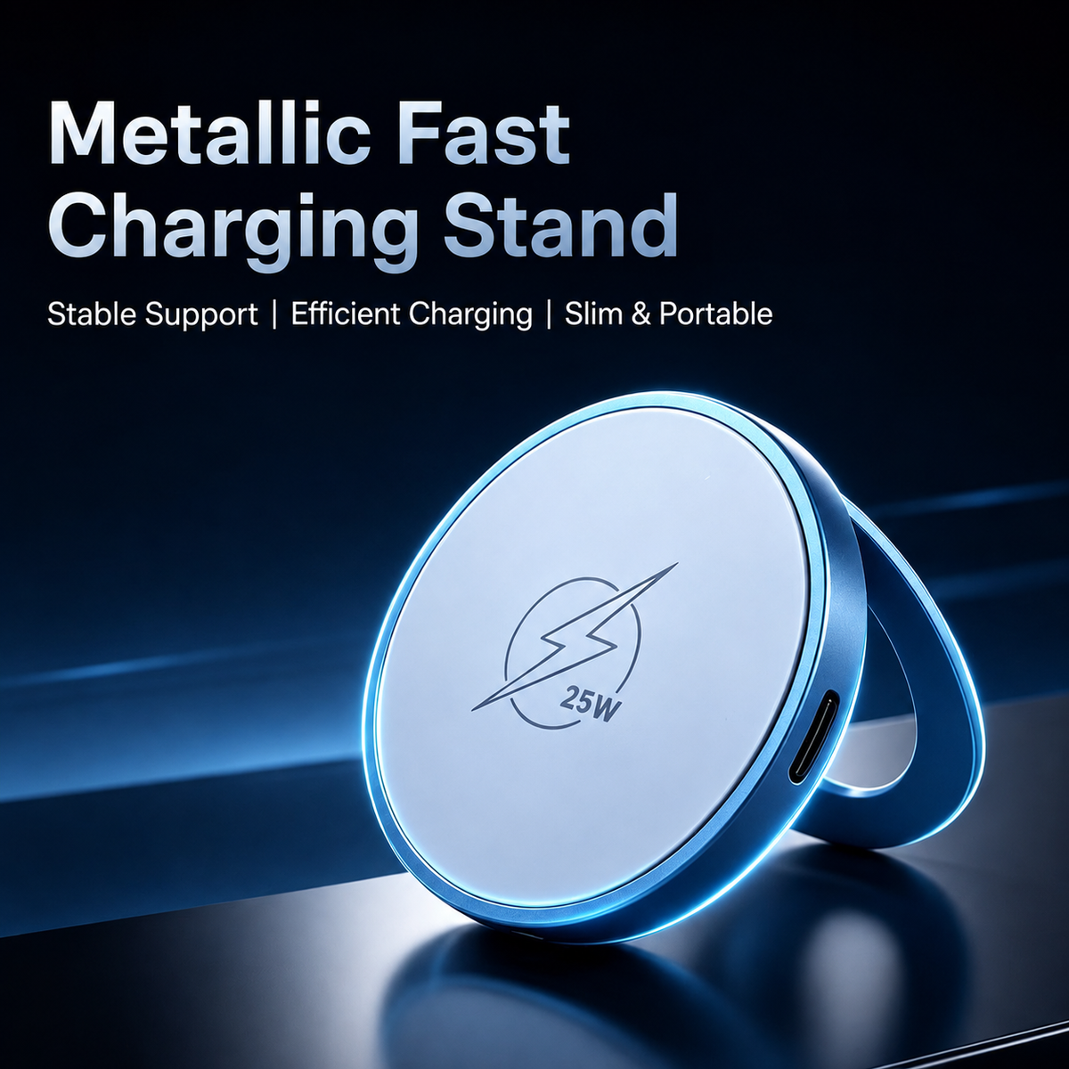 Meenova 25W Magnetic Wireless Charger Stand, Aluminum Alloy Foldable MagSafe-Compatible Charging Pad for iPhone 18 Pro Max, iPhone Duo, iPhone 17 & iPhone 16 Series