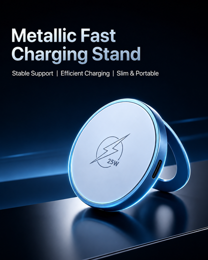 Meenova 25W Magnetic Wireless Charger Stand, Aluminum Alloy Foldable MagSafe-Compatible Charging Pad for iPhone 18 Pro Max, iPhone Duo, iPhone 17 & iPhone 16 Series