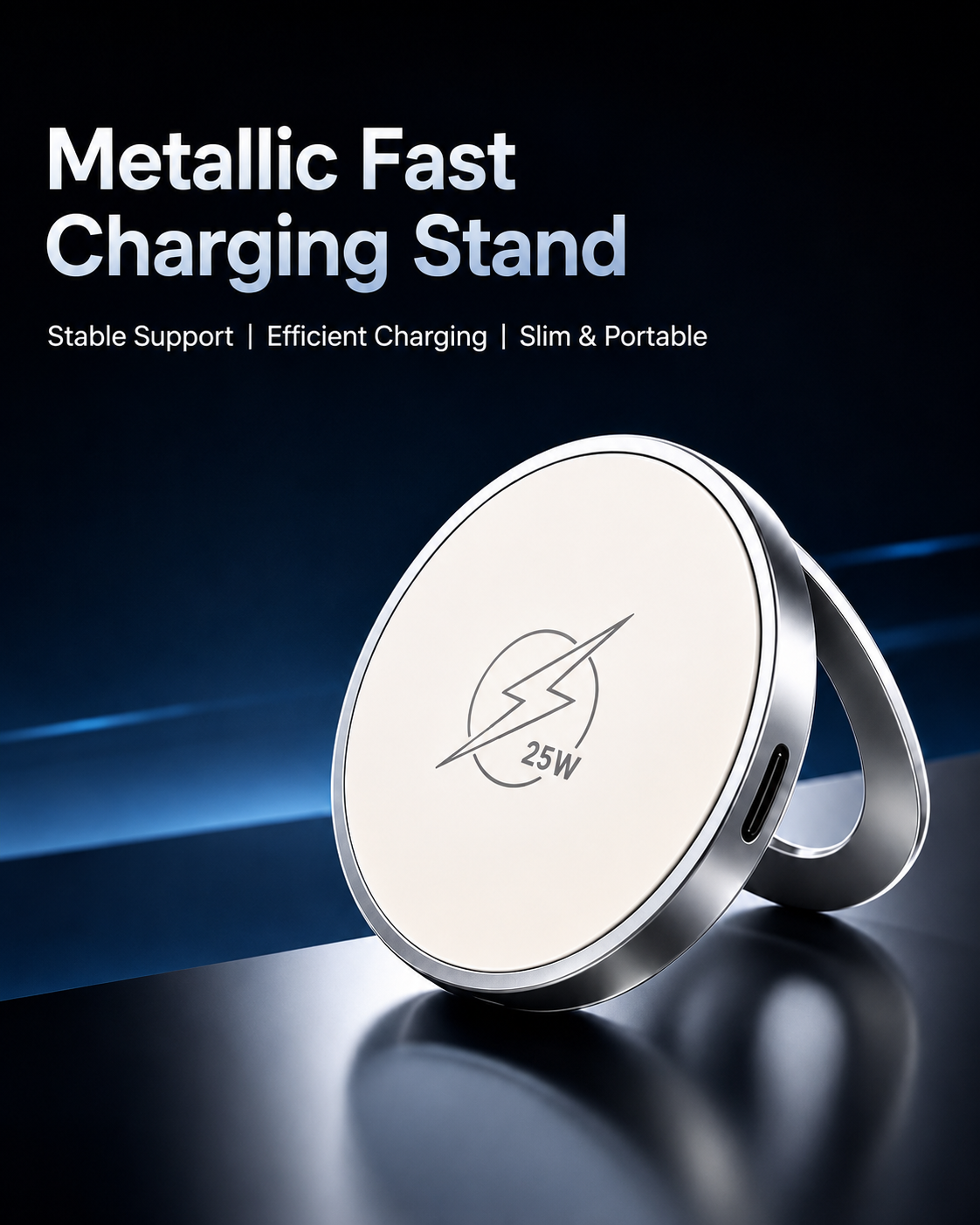Meenova 25W Magnetic Wireless Charger Stand, Aluminum Alloy Foldable MagSafe-Compatible Charging Pad for iPhone 18 Pro Max, iPhone Duo, iPhone 17 & iPhone 16 Series