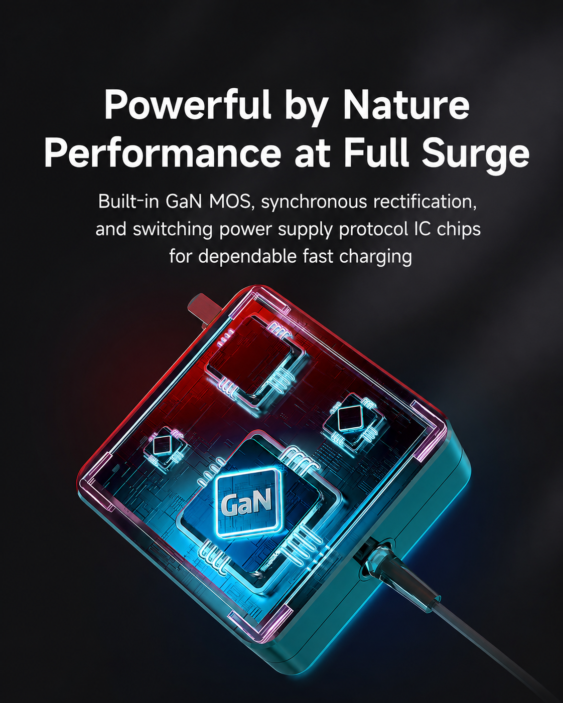 Meenova 140W GaN Charger with Built-In Magnetic Charging Cable, PD 3.1 Fast Charger for Laptop, Tablet and USB-C Devices