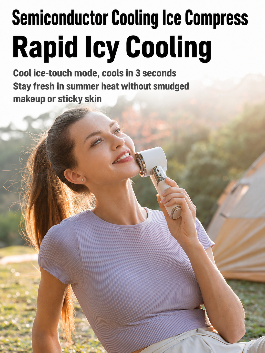 Meenova Portable Cooling Fan with Ice Cooling Technology, Retractable Type-C Cable, 100-Speed Wind Control, LED Display & Emergency Power Bank